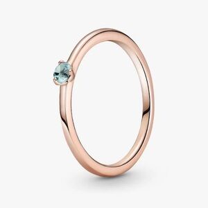 Pandora Light Blue solitaire Ring, rose gold, size 7. New.